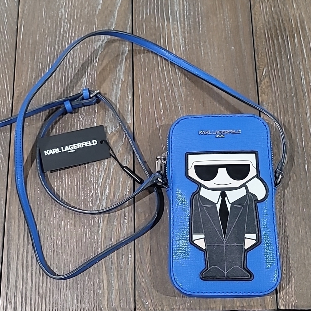 KARL LAGERFELD PARIS Maybelle Logo Crossbody Bag Cobalt - Picture 6 of 16
